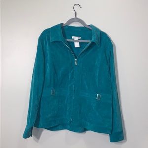 CHRISTOPHER & BANKS Full Zip Up Turquoise jacket